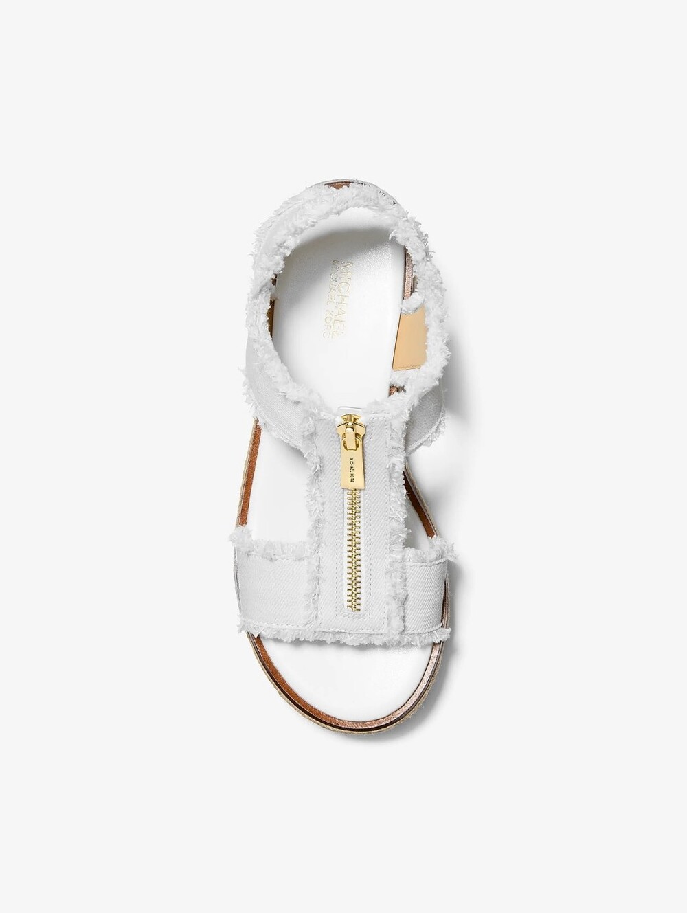 Michael Kors Berkley Frayed Denim Espadrille Sandal Off White Sz 9 New